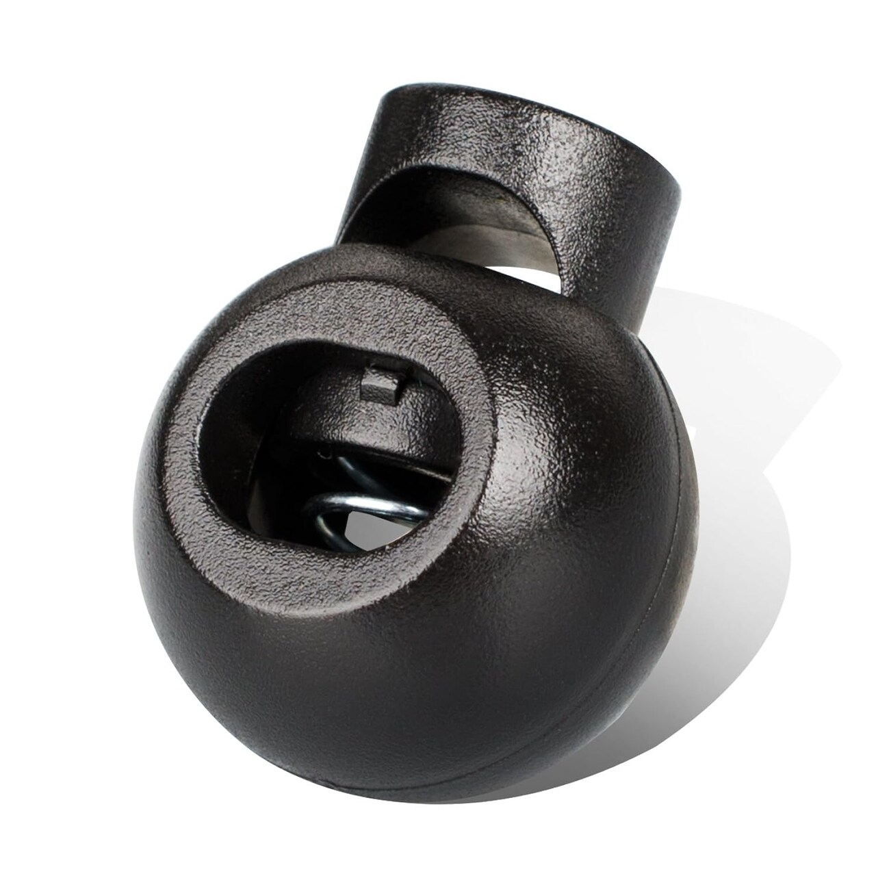 Single Hole Cord Lock Plastic Spring Toggle Stopper Cord Rope End for Drawstrings, Paracord (Black,10 PCS)